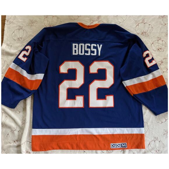 Mike Bossy 22 NY Islanders CCM Vintage Hockey Jersey Licensed Adult XL AIR KNIT® - Picture 7 of 16